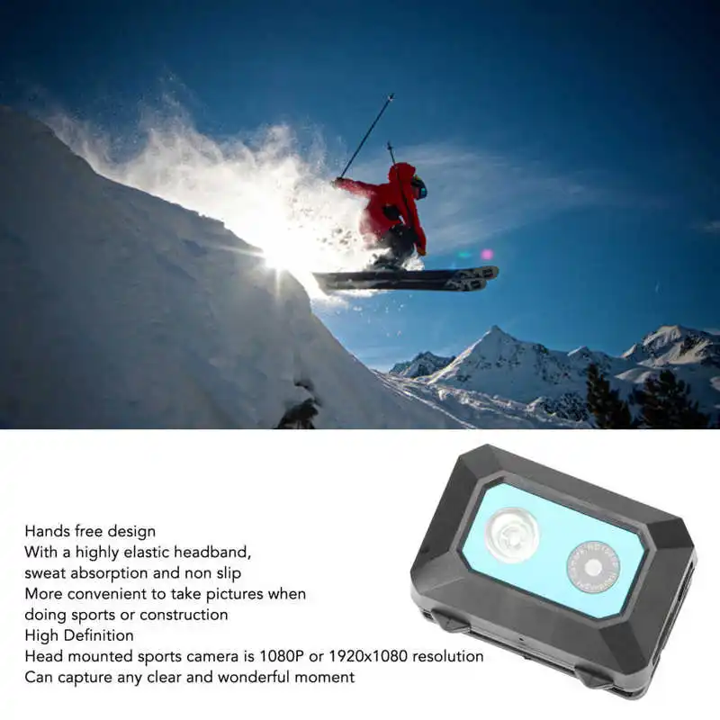 1080 P Kafa Monte Kamera DVR LED Far HD Kafa Monte Eylem Spor Kamera Görüntü 5