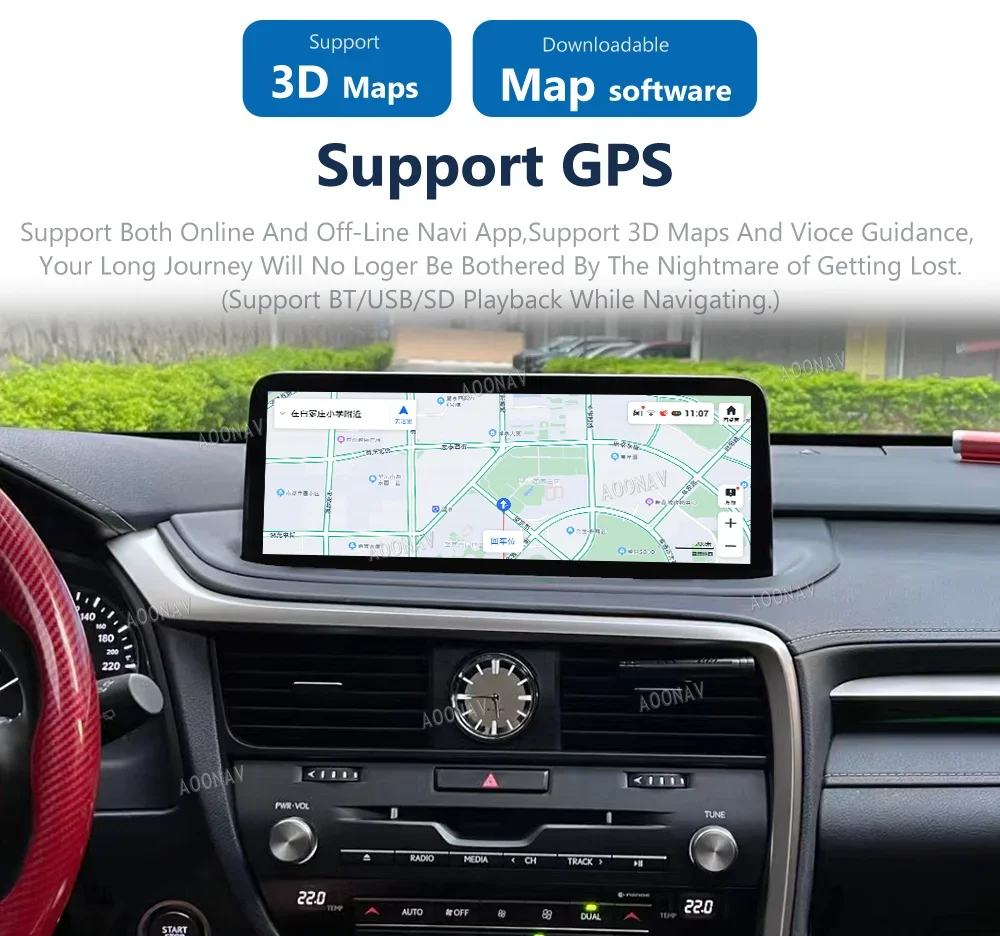 128G Android 12 Araba Multimedya Video Oynatıcı Lexus RX 2016-2021 için Stereo Radyo GPS Navigasyon kablosuz CarPlay 4G Kafa Ünitesi Görüntü 5