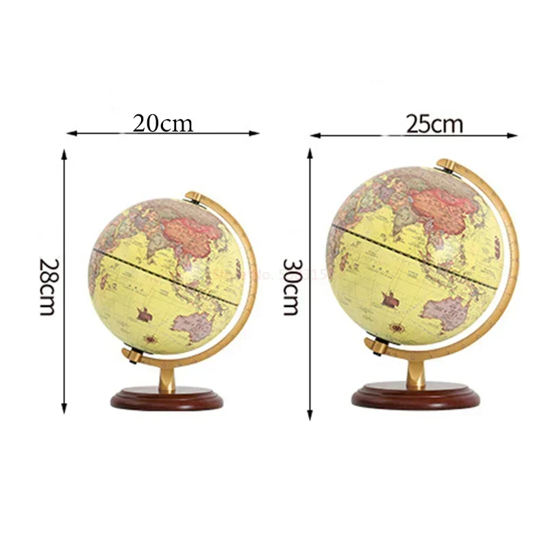 20/25cm Retro Led Dünya dünya küresi Haritası 360 Derece Dönen Dünya Coğrafya Haritası Tüm İngilizce Masa Dekorasyon Masa Lambası Görüntü 5