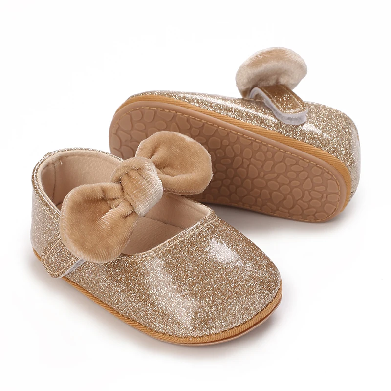 2023 Bebek Ayakkabıları PU Deri Okul Öncesi Kızların İlk Yürüteç Yay Yumuşak Taban Flaş Ayakkabı Kızların Yenidoğan Prenses Ayakkabı 0-18M Görüntü 5