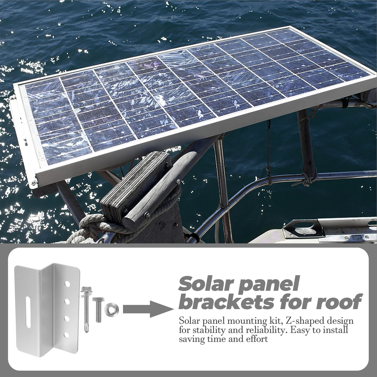 4 adet RV Tekne güneş panelı montaj Braketleri Z Parantez Alüminyum Alaşımlı GÜNEŞ PANELI Parantez (Vidalar Dahil) Görüntü 5