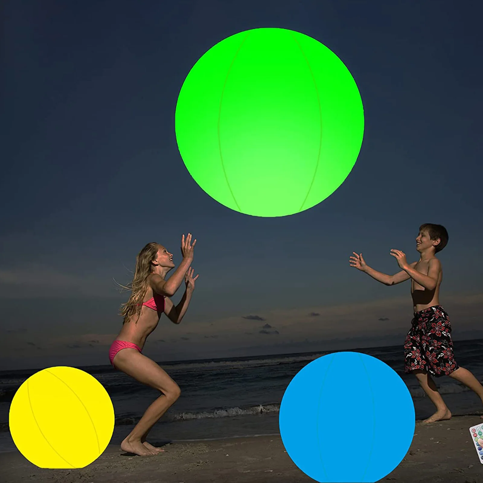 40/60CM Aydınlık Plaj Topu 16 Açık Renkler Havuzu Şişme Parlayan Topları Şişirme ile Hafif Katlanabilir Havuz Partisi için Oyun Görüntü 5
