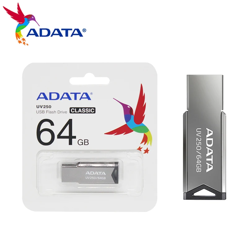 5 adet / grup 100 % Orijinal ADATA UV250 USB Flash Sürücü KLASİK 32 GB 64 GB USB 2.0 Metal Pendrive Mini U Disk Bellek USB Sopa Görüntü 5