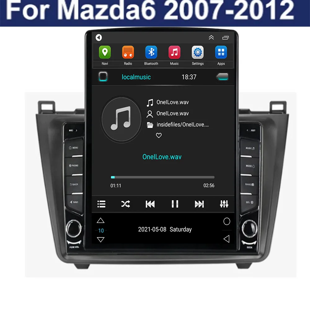 8G + 128G Android 12 Araba Radyo Multimedya Oynatıcı Mazda 6 GH 2007-2012 Autoradio GPS Navigasyon Kamera WİFİ IPS Ekran Stereo Görüntü 5