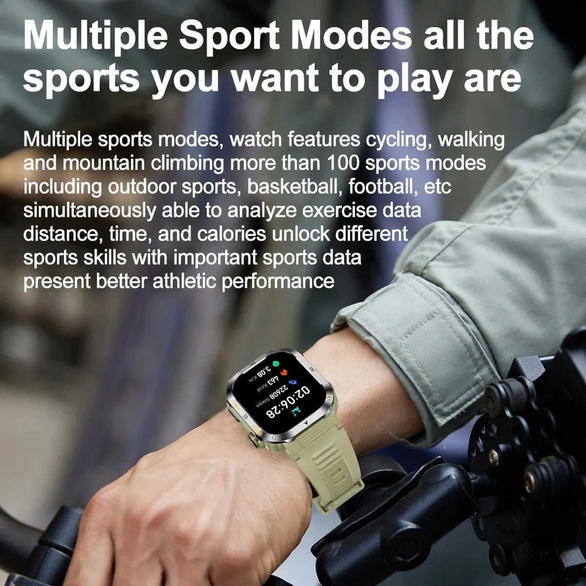 Akıllı saat Erkekler Spor Bluetooth Çağrı Smartwatch Güçlü Pil Ömrü 100 + Egzersiz Modları IP68 Su Geçirmez Spor Kol Saati Görüntü 5