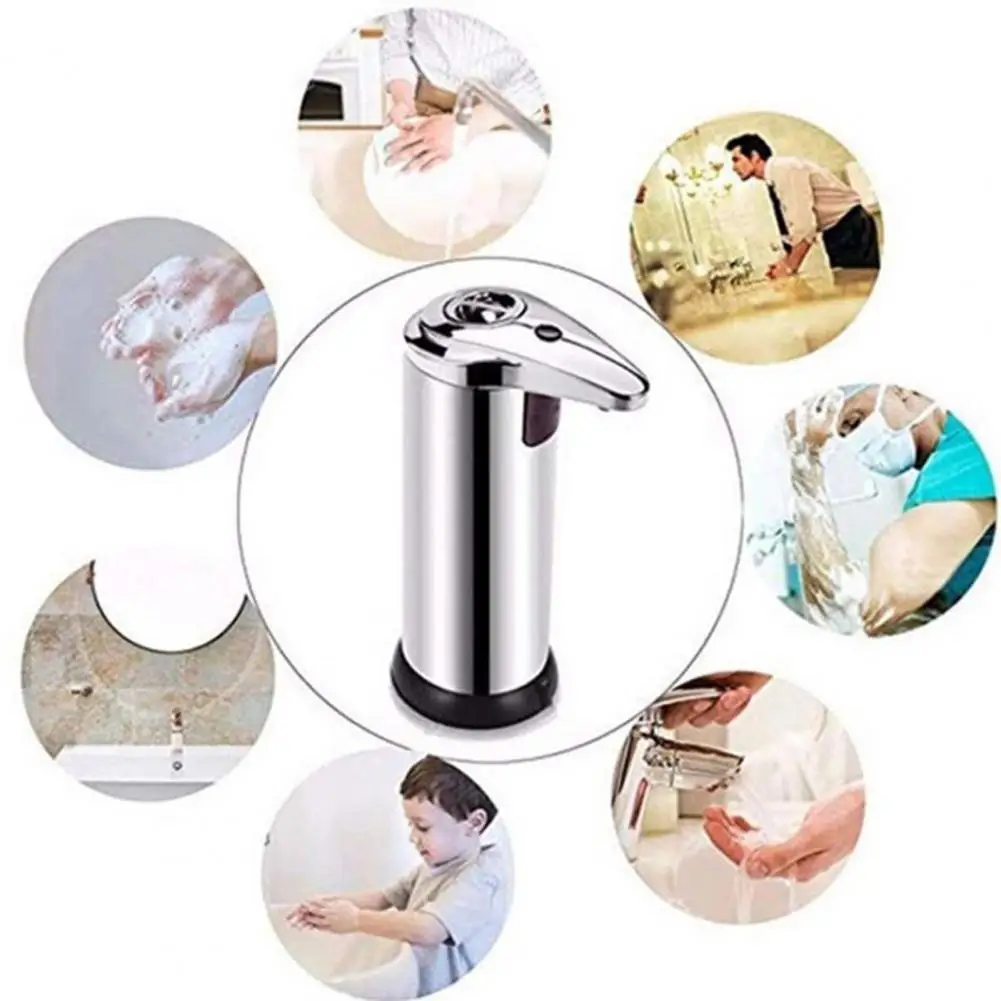 Akıllı sensörlü sabunluk Dağıtıcı Büyük Kapasiteli Ayarlanabilir Seviyeleri Paslanmaz Çelik Sıvı Pompası Mutfak Banyo için Görüntü 5
