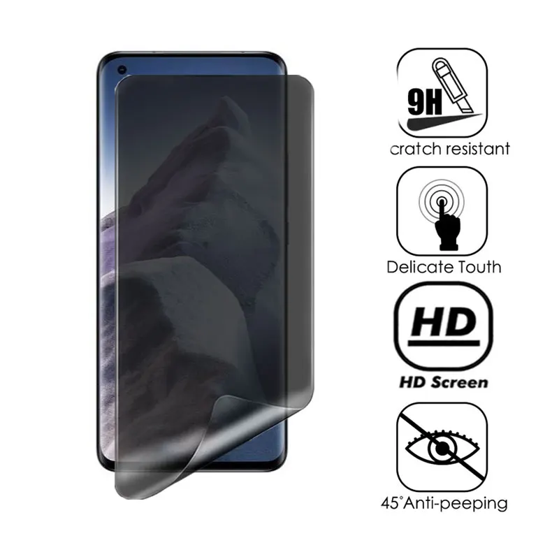 Anti Casus Tam Kapak 3D Hidrojel Film İçin Xiaomi Mi 11 Ultra 12 13 Pro Not 10 Pro Lite Gizlilik Ekran Koruyucu Film Görüntü 5