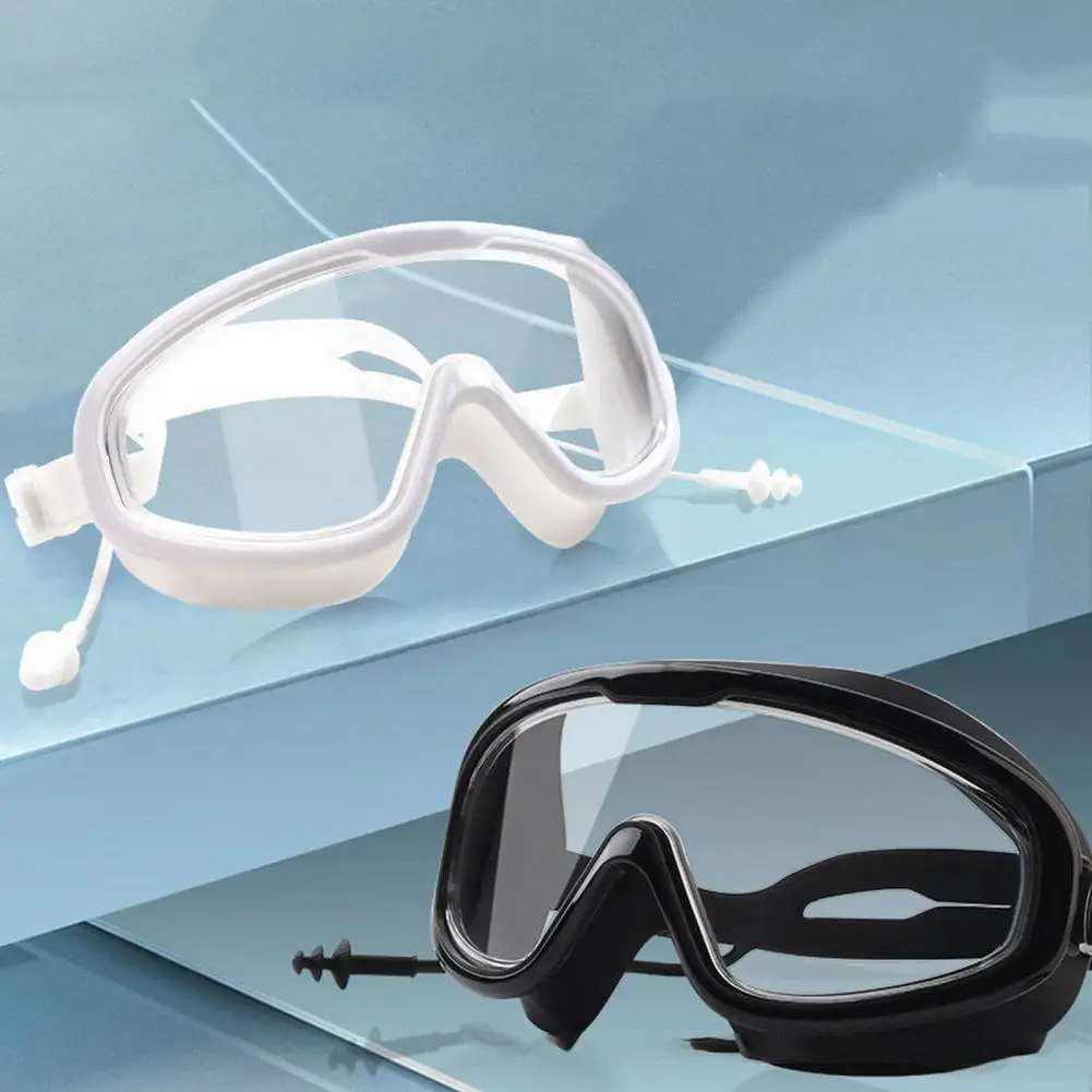 Anti-scratch yüzme gözlükleri Yüksek Netlik Koruyucu 3D Uydurma Büyük Çerçeve yüzme gözlükleri Görüntü 5