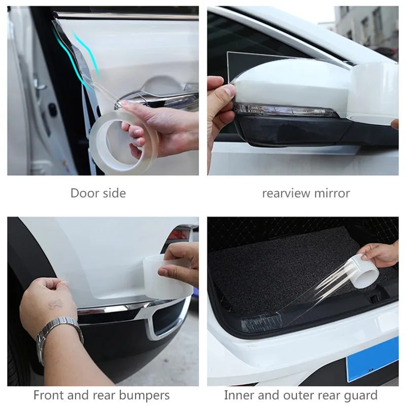 Araba Çıkartmaları Araba Kapı Eşiği Koruyucu Çok Fonksiyonlu Nano Etiket Bant Otomatik Tampon Şerit Araba Kapı Çizilmeye Dayanıklı Aksesuarları Korumak Görüntü 5