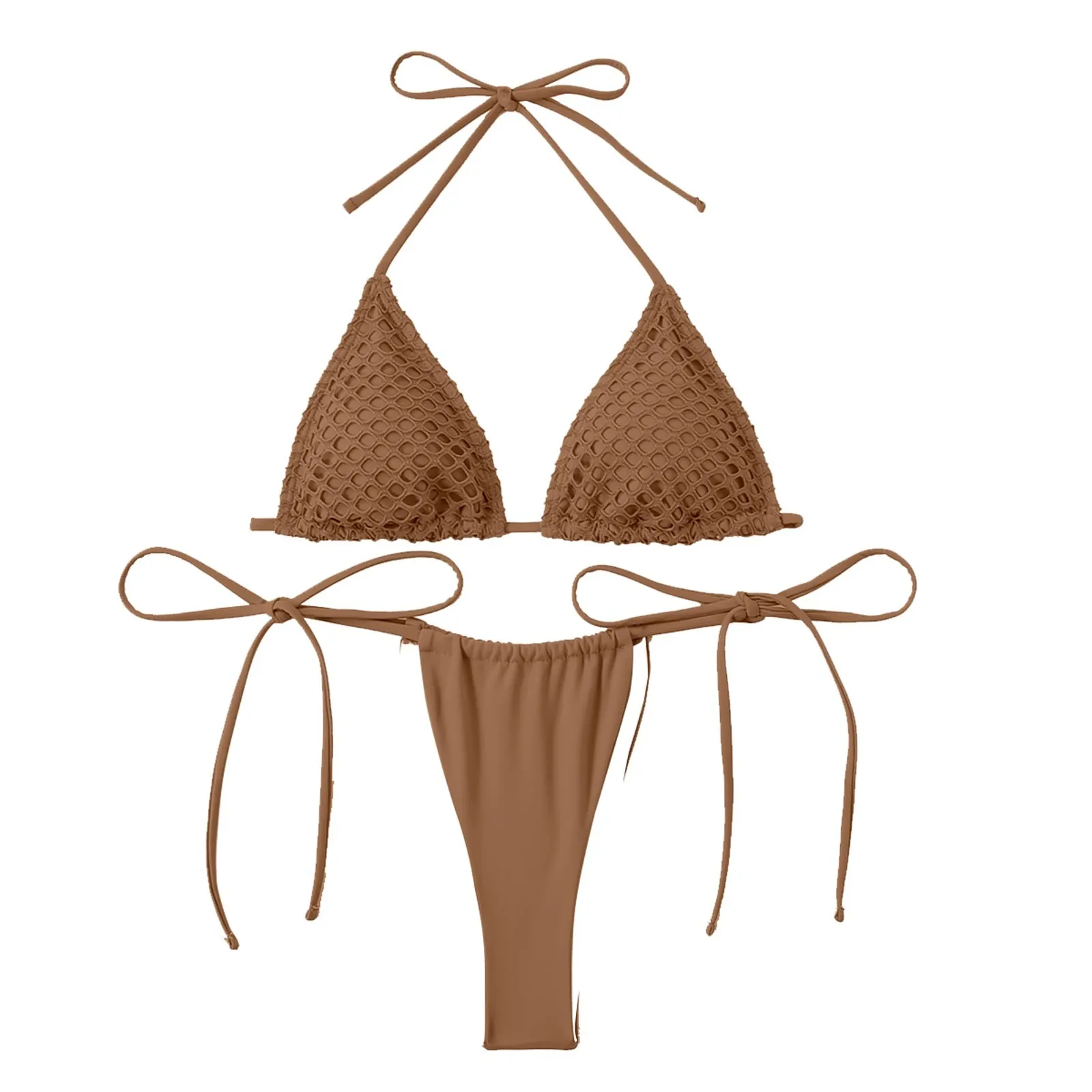 Düz Renk Bikini Seksi Kayış Bölünmüş Geri Push up Bikini Üst Bikini Mayo Kadınlar Bayan Bikini Yastıklı Bikini Görüntü 5