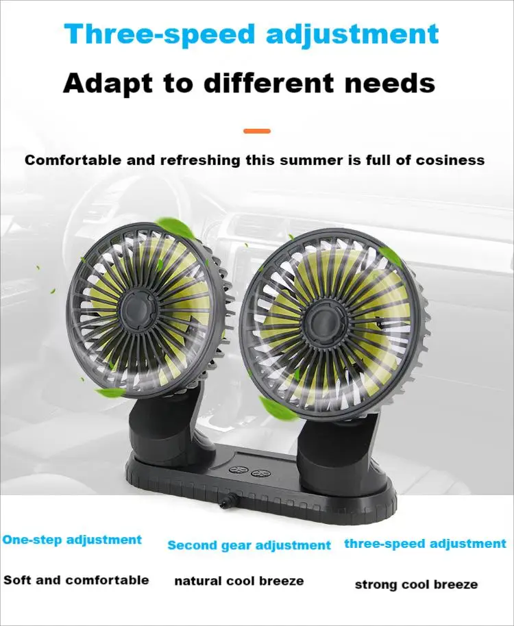 EAFC Mini araba fanı 360 Derece Dönen Soğutma Rüzgar Düşük Gürültü Yaz Araba Klima Soğuk Fan Havalandırma Araba Ev 5V USB Görüntü 5