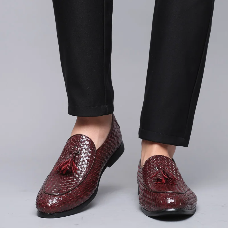 Erkek moda ayakkabılar Rahat Erkekler düz ayakkabı Yüksek Kaliteli Elastik Bant Tasarımı Dayanıklı Basit Dokuma Erkek Elbise Ayakkabı Görüntü 5
