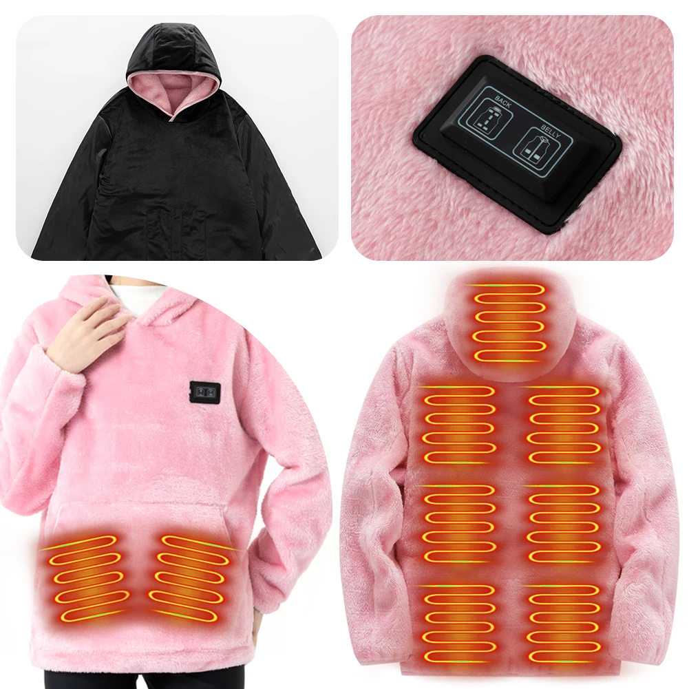 Erkekler kadınlar ısıtmalı ceket kış ısıtmalı giyim USB elektrikli ısıtmalı Hoodies sıcak tutmak yürüyüş gömlek ceket kayak ısıtmalı yelek Görüntü 5