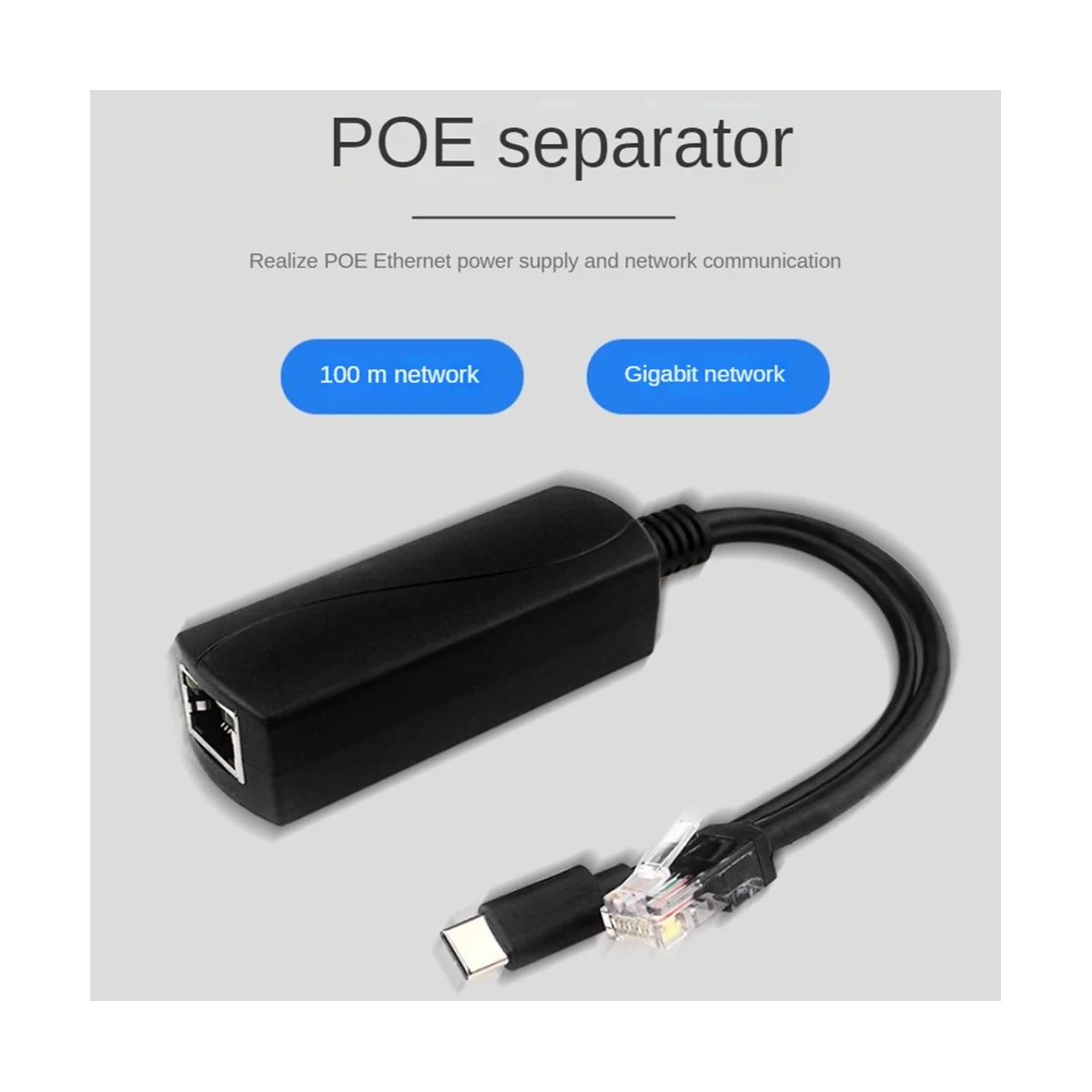 Gigabit POE Splitter 5V3A 1000Mbps Tip-C Ethernet üzerinden Güç CİSCO için HUAWEİ için IP Kamera Ahududu Pi için 4 Görüntü 5