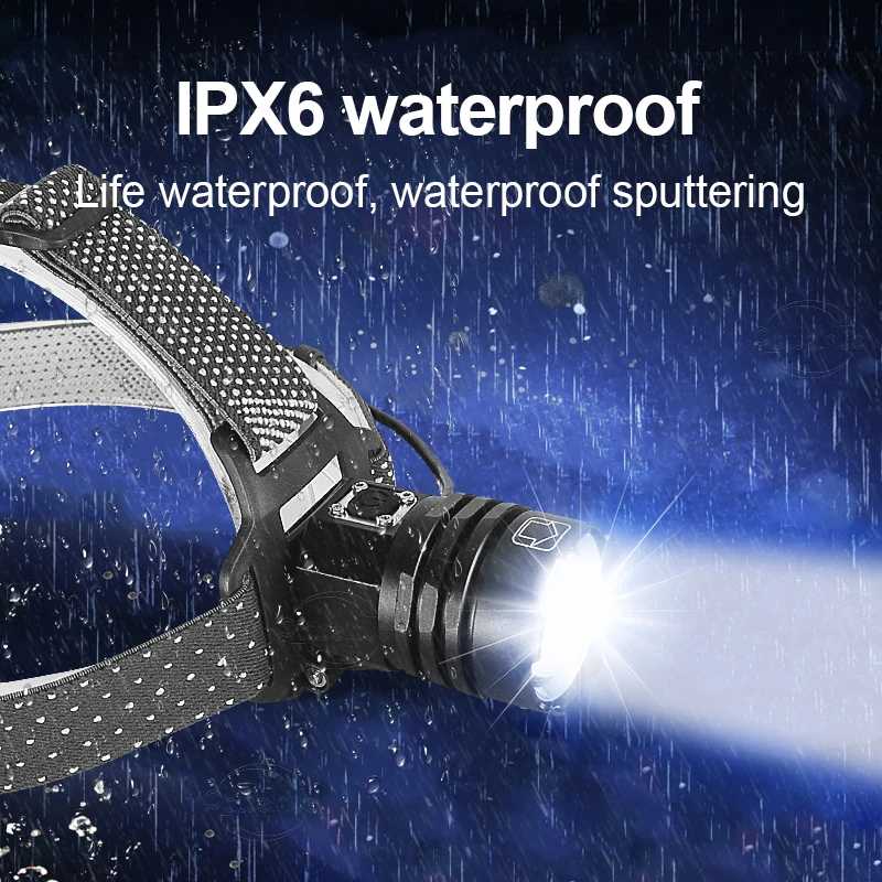 Güçlü XHP160 USB şarj edilebilir led lamba far su geçirmez kafa feneri zumlanabilir balıkçılık kamp yürüyüş far 18650 ışık Görüntü 5