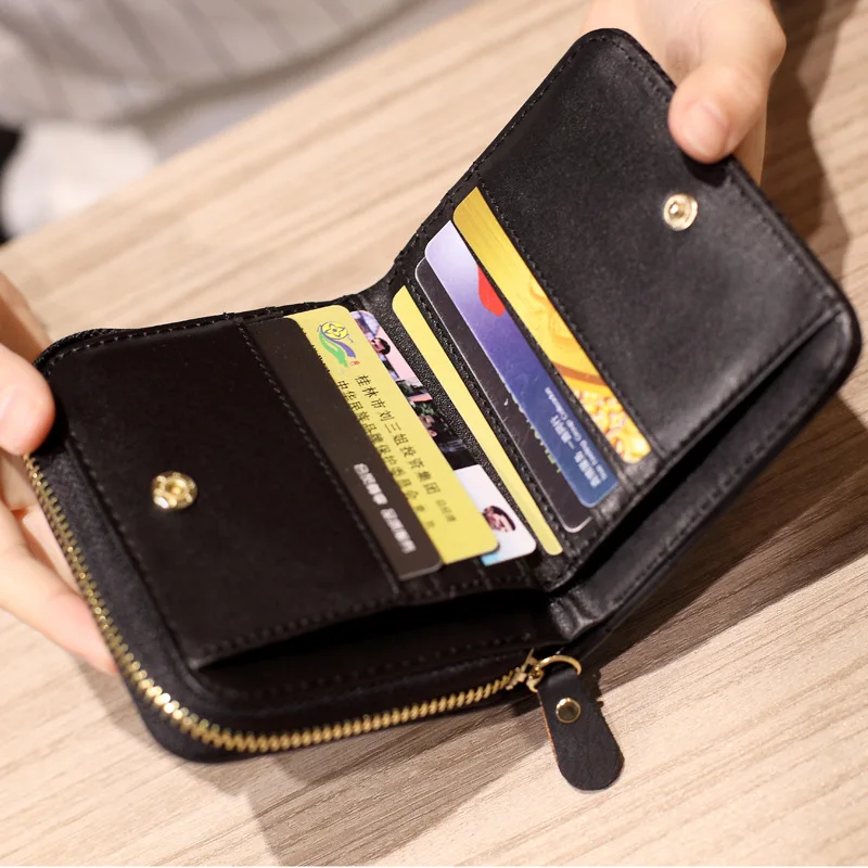 Kadın Kısa Cüzdan PU Deri Kadın Ekose Çantalar Nubuk kartlıklı cüzdan Moda Kadın Küçük Fermuarlı cüzdan bozuk para cüzdanı Görüntü 5