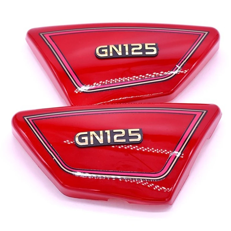 Kırmızı Motosiklet Pil Yan çerçeve Yan Kapakları Panelleri Suzuki GN125 GN 125 Görüntü 5