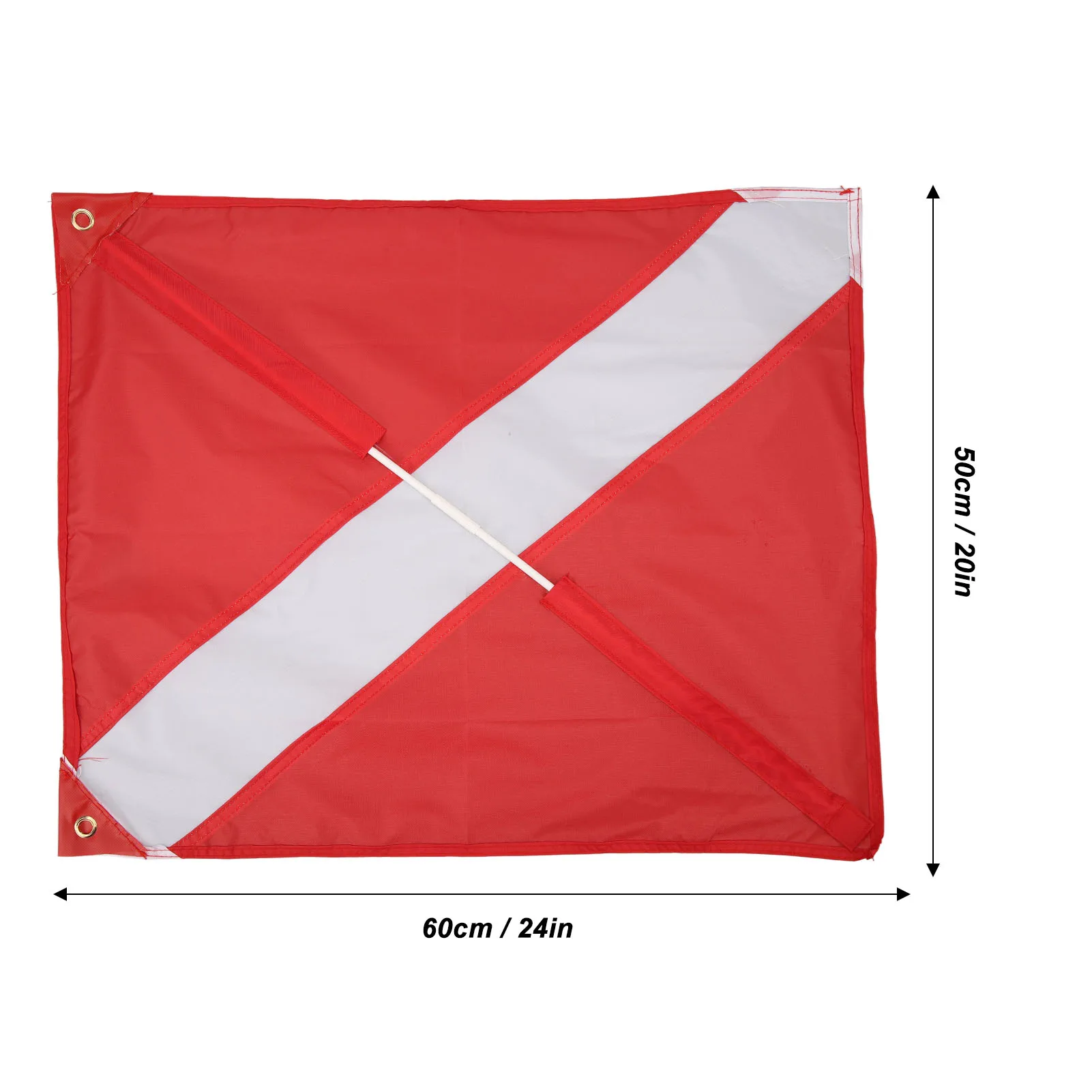 Kırmızı ve Beyaz Renklerle Gemide Güvenli Dalgıç Uyarısı için Dalış Bayrağı Görüntü 5