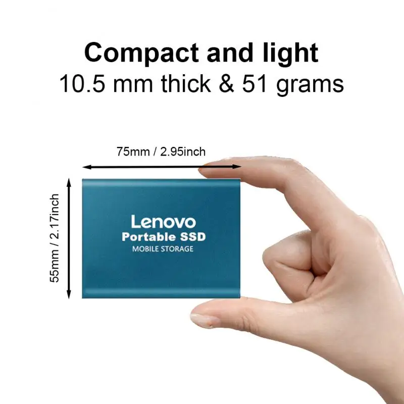 Lenovo Yeni SSD 1 TB 64 TB Flash Sabit Disk Harici Tip - C Yüksek hızlı USB 3.1 2 TB SSD Taşınabilir sabit disk Hediye İçin Dizüstü / PC Mac Görüntü 5