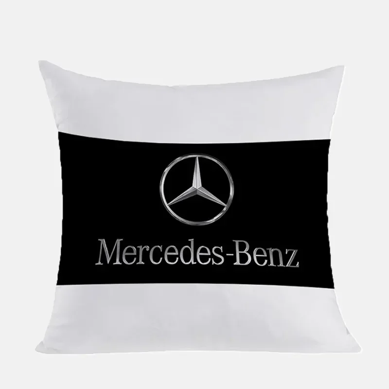 Minder örtüsü Mercedes-Benz Araba Dekoratif Yastık Kılıfı Çift Taraflı Baskılı Kare Yastık Kılıfı Görüntü 5