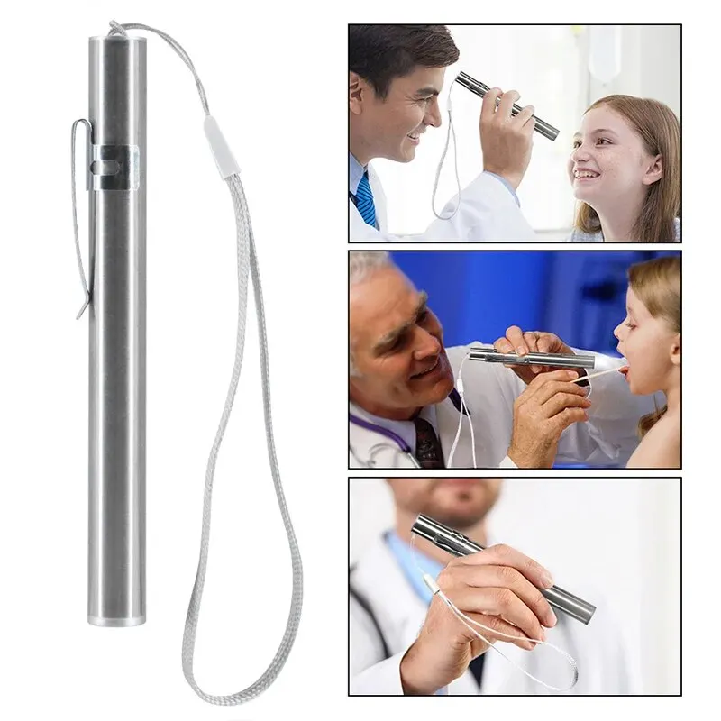 Mini Taşınabilir Tıbbi Kullanışlı LED kalem ışığı El Feneri USB Şarj Edilebilir Diş Hekimi Hemşire Meşale paslanmaz çelik ataş Görüntü 5