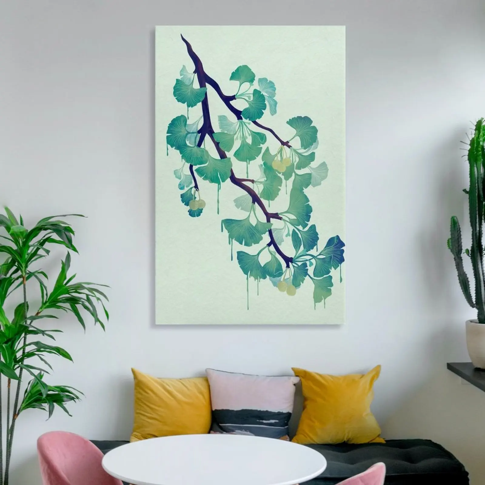 O Ginkgo (Yeşil) Tuval Boyama Resimleri yatak odası için dekoratif resim oturma odası için Görüntü 5