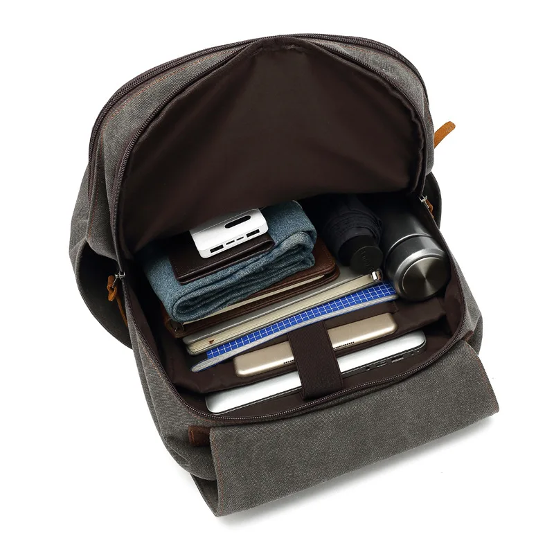 Oulylan Büyük Kapasiteli Sırt Çantası Laptop sırt çantası Yüksek erkek Sırt Çantası Bağbozumu keten sırt çantası okul çantası erkek Seyahat Çantaları Görüntü 5