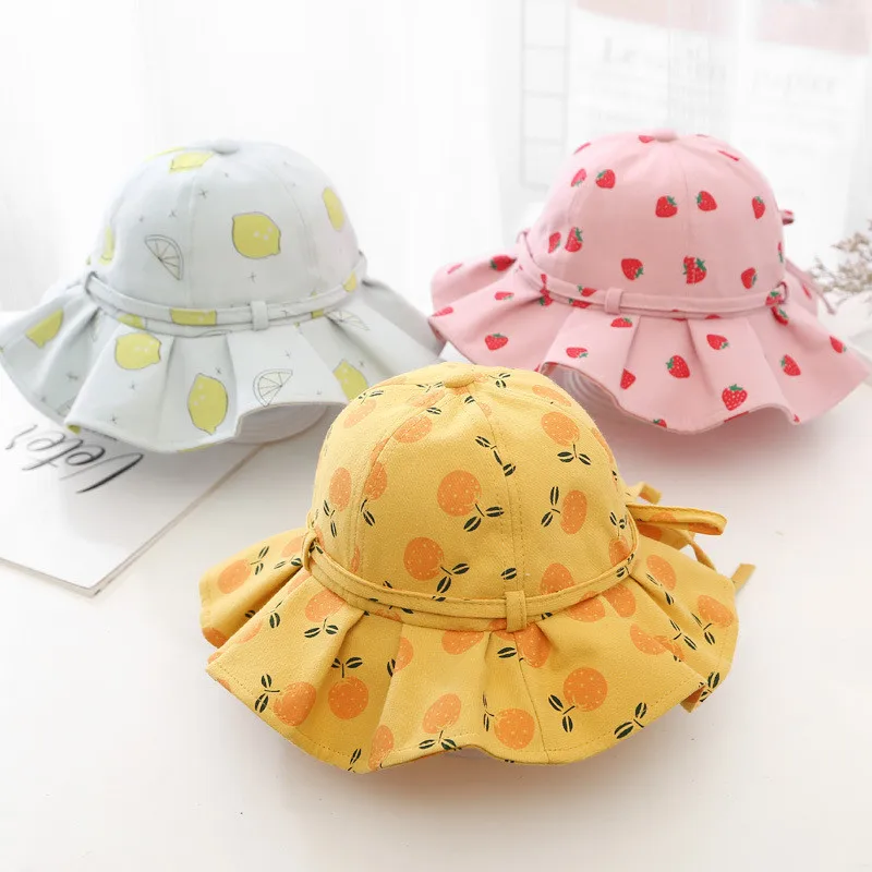 Panama Yaz Bebek Kız Şapka Kızlar güneş şapkası Pamuk Bebek Şapka ilmek ile Moda Bebek Şapka Toddlers Bebek Kız Kapaklar Görüntü 5