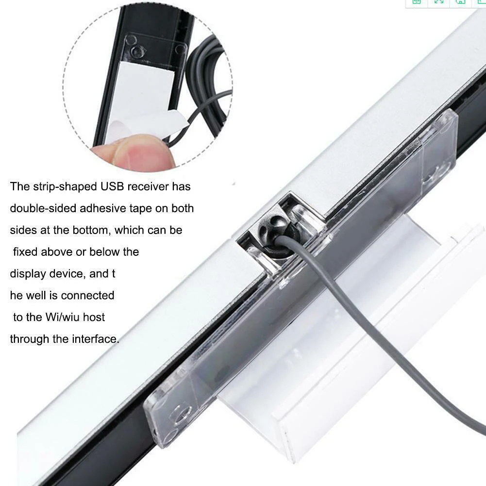 Sensör Çubuğu TV USB Alıcısı İndüktör Oyun Konsolu Kablolu uzaktan kumanda sensörü Çubuğu Alıcısı Wii / Wii U Konsolu Görüntü 5