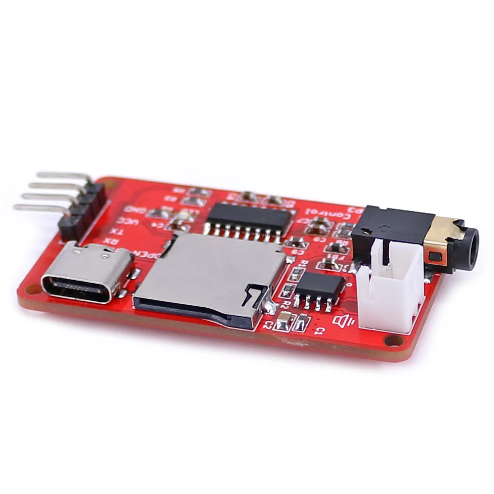UART Seri Kontrol USB MP3 WAV Ses Müzik Çalar Modülü Dahili Amplifikatör + 1W Hoparlör + Mikro TF Kart Arduino için Uyumlu Görüntü 5