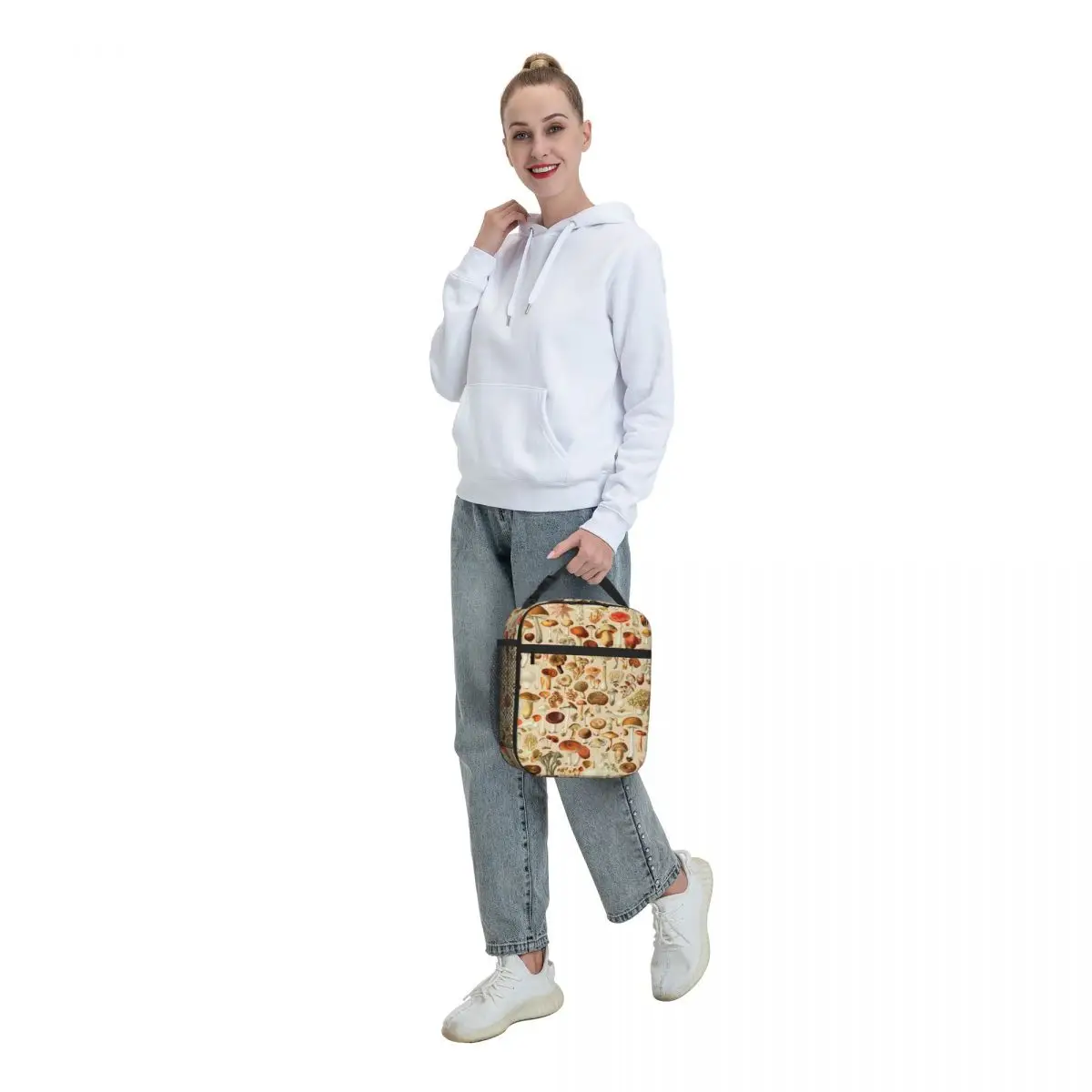 Vintage Mantar Tasarımları Koleksiyonu Yalıtımlı Öğle Yemeği Çantaları Termal soğutucu çanta Termal yemek kabı yemek taşıma çantası Kadın Çocuklar için Çalışmak Görüntü 5