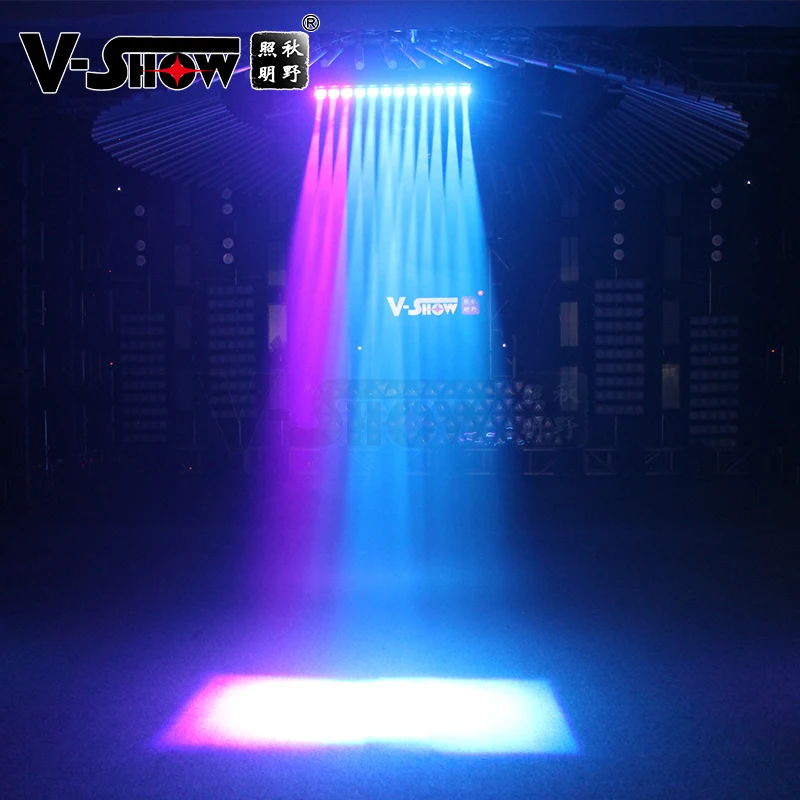 Vshow Led 12 * 40w RGBW 4ın1 ışın Yakınlaştırma Hareketli bar ışığı DMX Ses Ve Yazılım Kontrolü Dj Disko Parti İçin Görüntü 5
