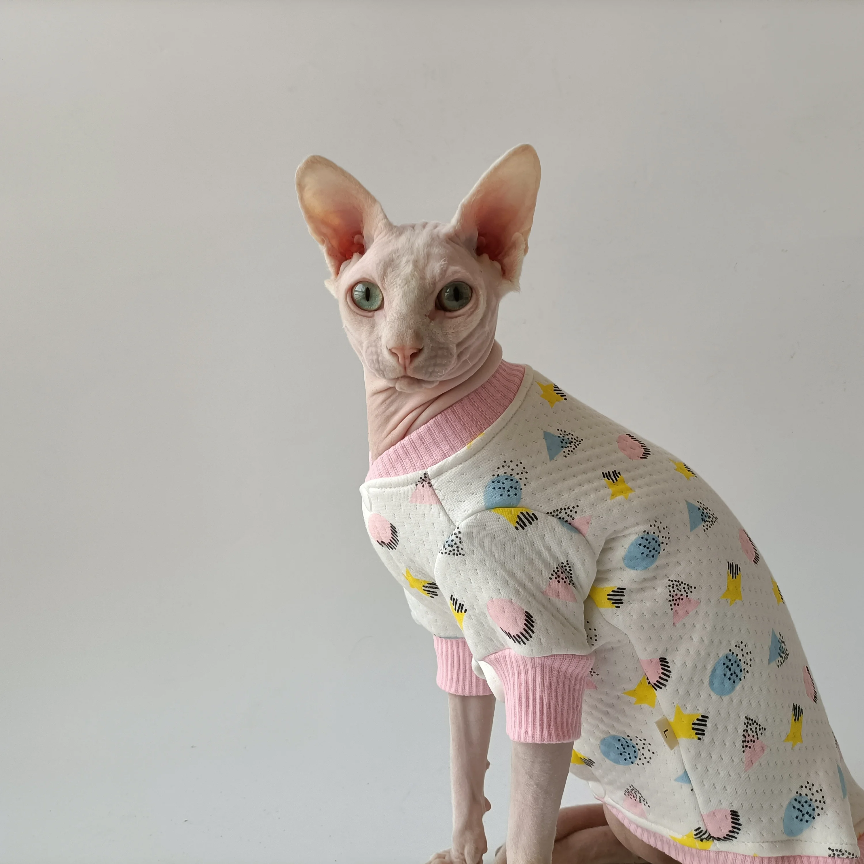 WMXZ Sfenks Tüysüz Kedi Kitty Köpek Giysileri Tulum Kıyafet Coat Pet Kostüm Sonbahar Kış Sıcak Pamuk Hırka Elbise Tatlı Sevimli Görüntü 5