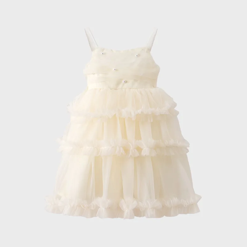 Yeni Yaz Çocuk Kız Elbise Düz Renk Askı Kek Prenses Elbise çocuk Moda Tutu Kabarık Balo Etek H260 Görüntü 5