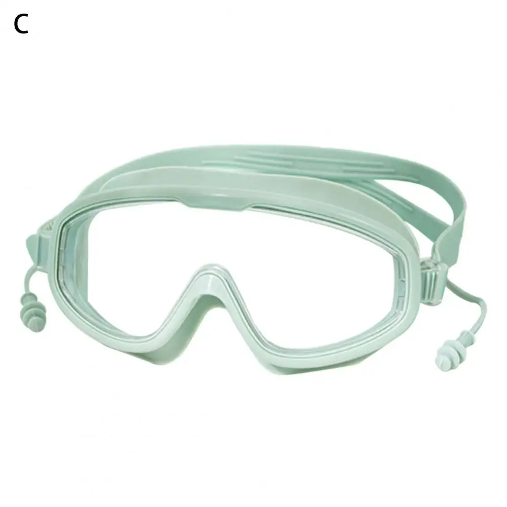 Yüzme gözlükleri Silikon Yüzmek Gözlük Büyük Çerçeve Kulak Tıkacı ile Erkekler Kadınlar Profesyonel HD Anti-sis Gözlük Yüzme Aksesuarları Görüntü 5