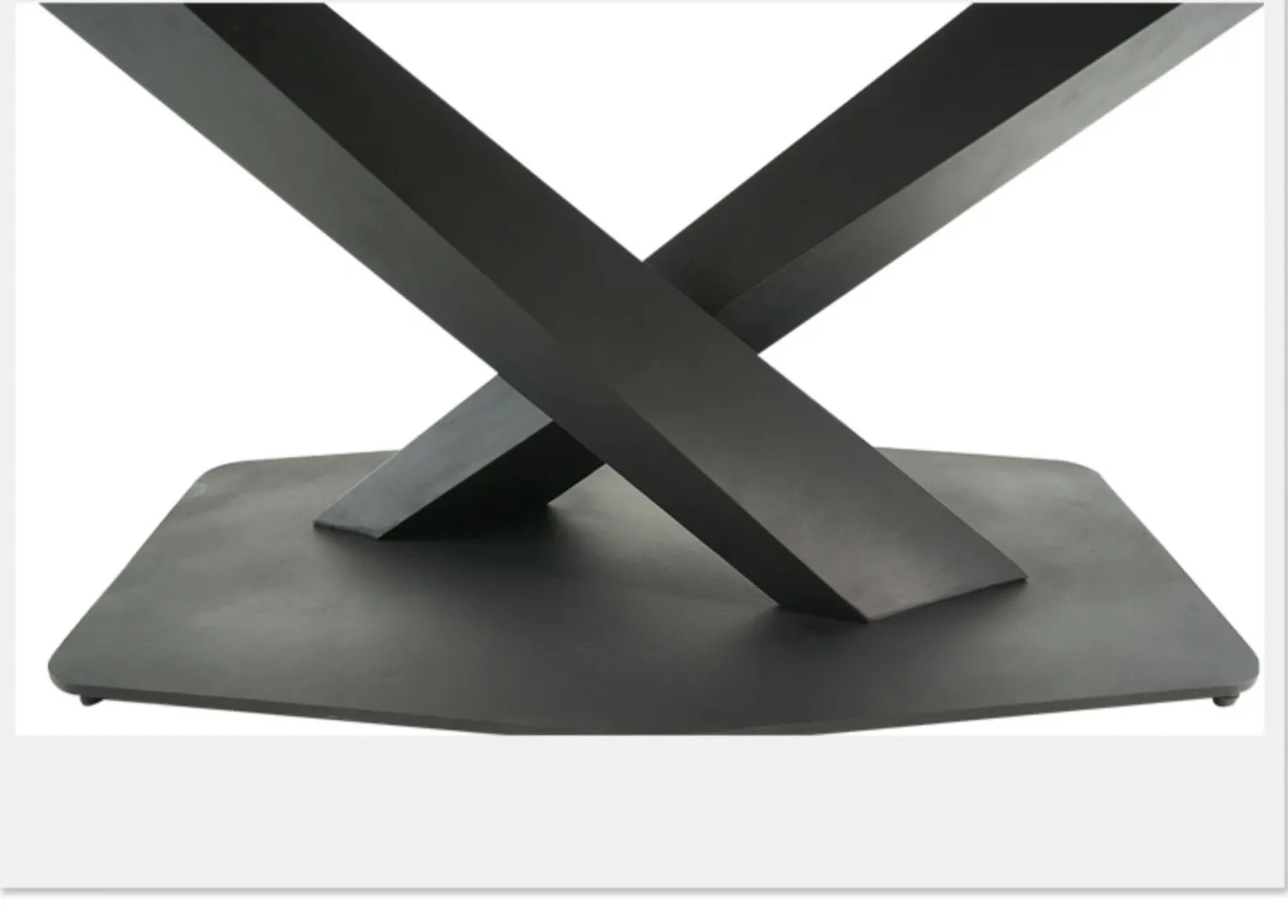 lüks Mermer üst siyah çelik yemek masası / Skyway yemek masası mermer üst yemek masası Görüntü 5